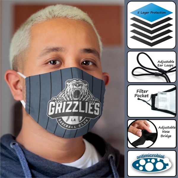 5-Ply Reusable Face Mask with Adjustable Ear Loops 5