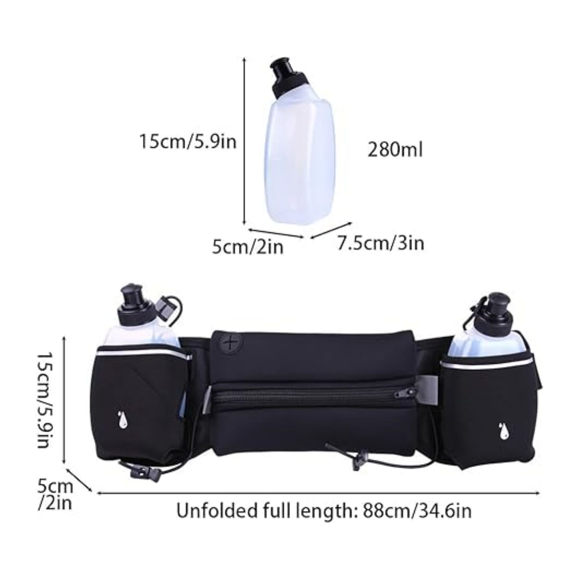 Running Belt Bag With 2 Water Bottle 1