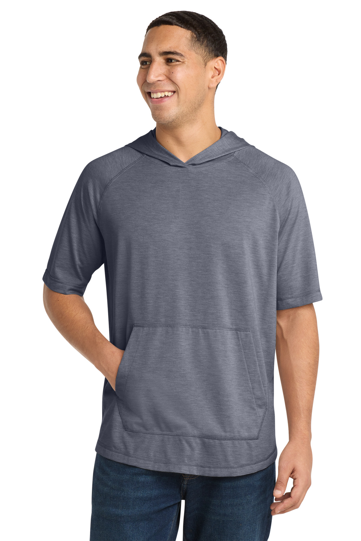 Sport-Tek PosiCharge Tri-Blend Wicking Short Sleeve Hoodie. ST404 12