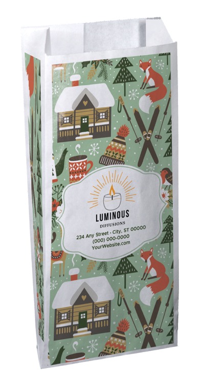 Christmas Scatter Design 4 Merchant Paper Bags (5" x 10" x 2")