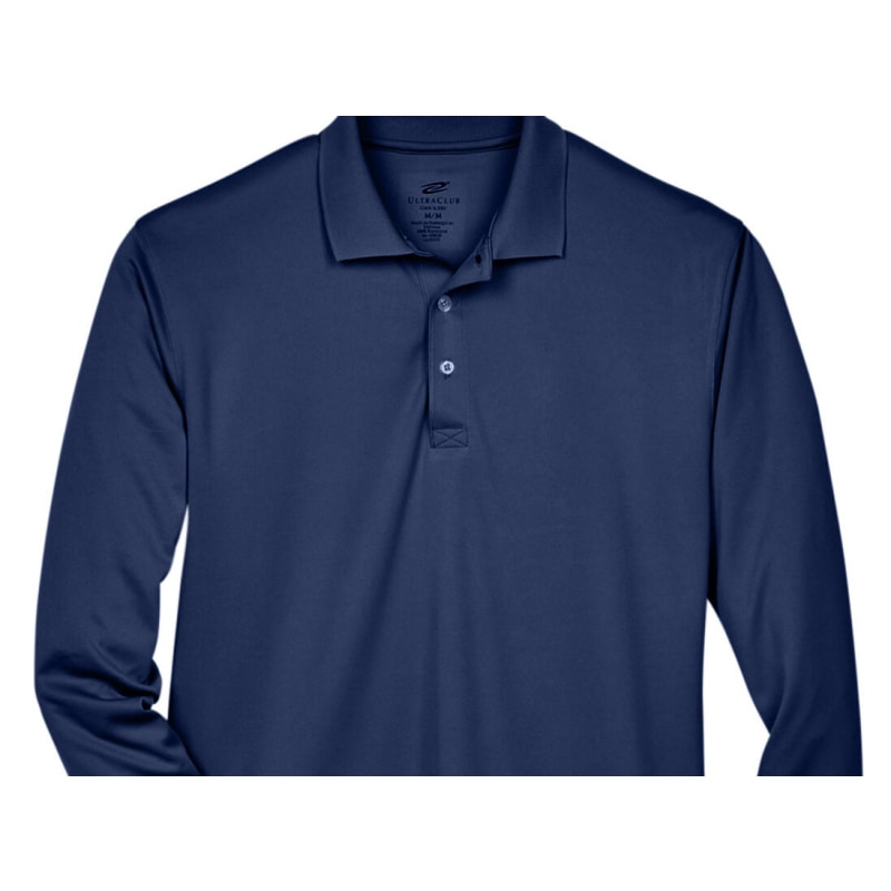 UltraClub Adult Cool & Dry Sport Long-Sleeve Polo 4