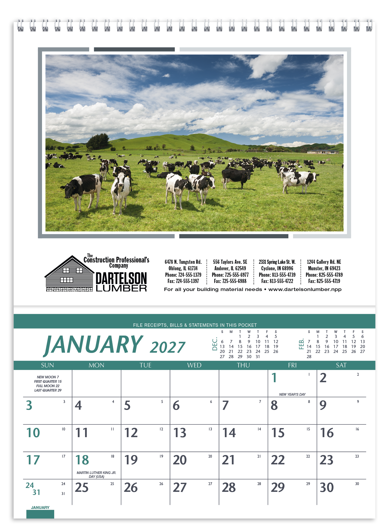 Triumph® Calendars Farm Pocket Calendar 9