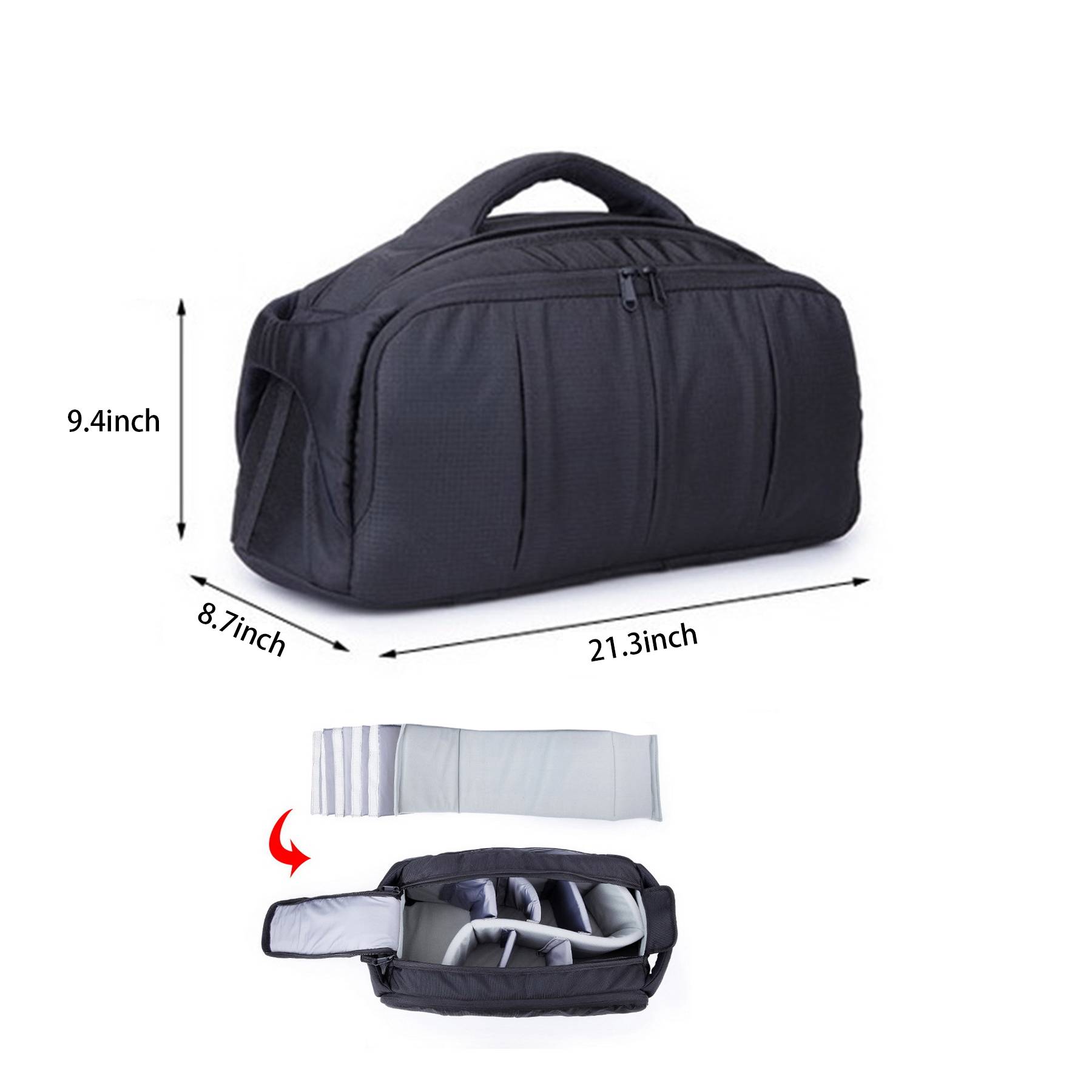 Nylon DSLR Camera Waterproof Gadget Black Dufelbag 3