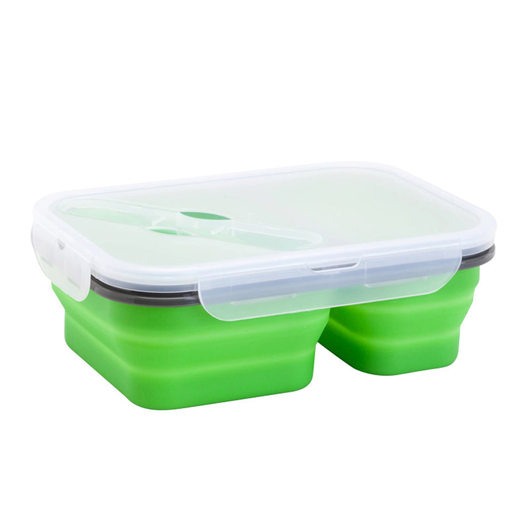 Folding Silicone Food Container With Fork 5