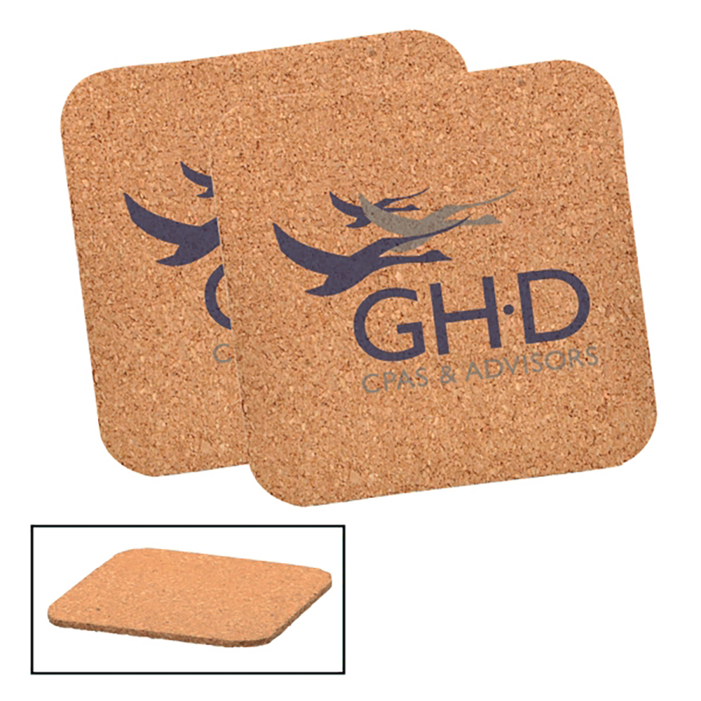 Square Cork Beverage Coaster 1
