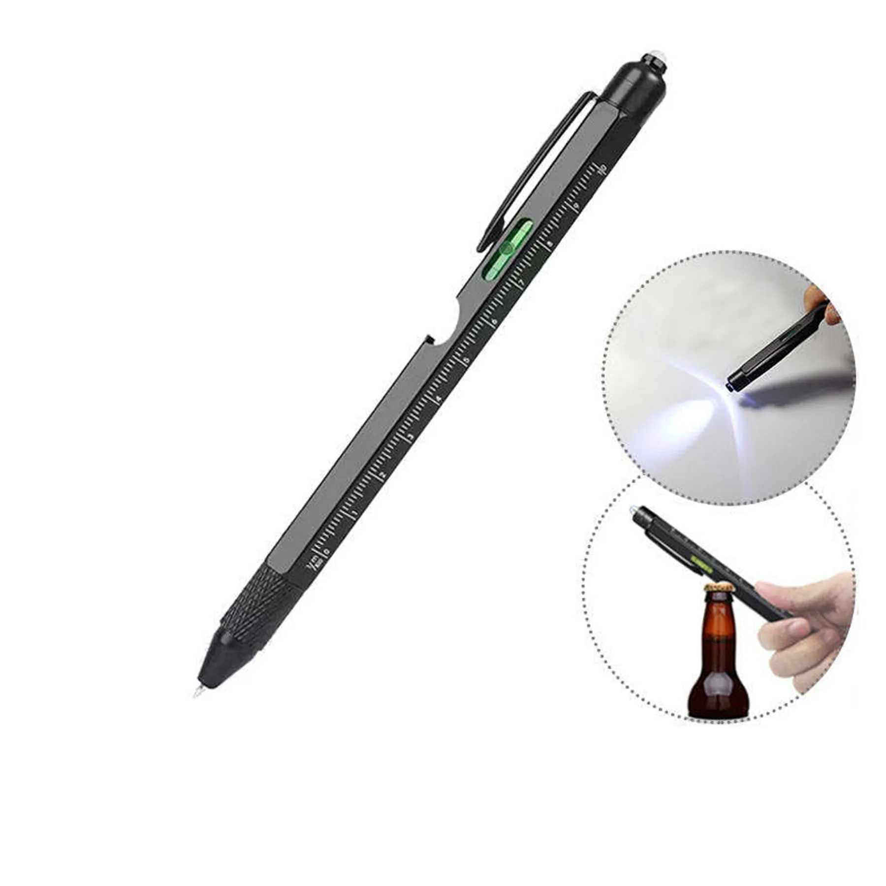 9 in 1 Metal Multi Tool LED Light Touch Ballpoint Pen 9