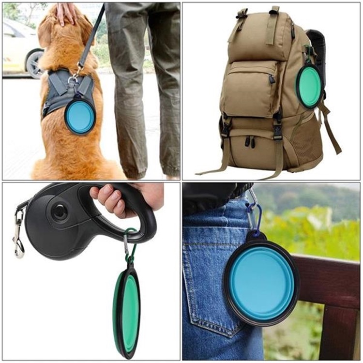 Silicone Collapsible Pet Bowl with Carabiner 4