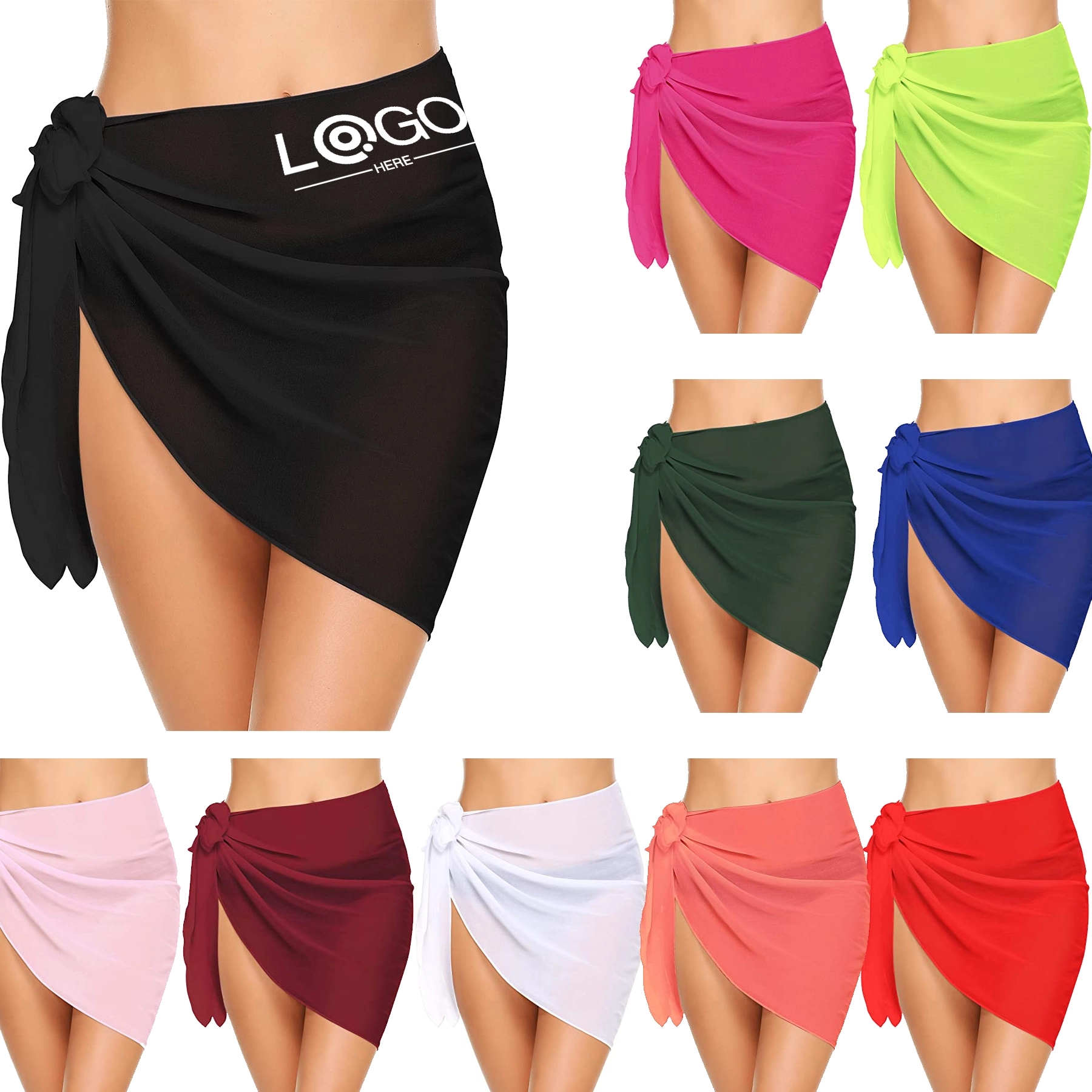 Short Sarongs Beach Wrap Sheer 2