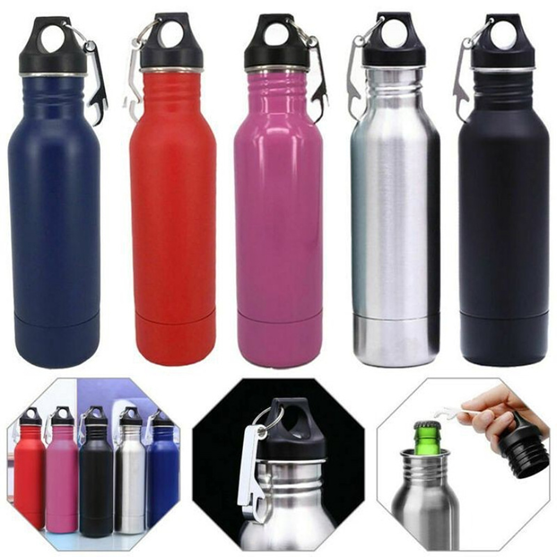12oz Steel Insulator Resealing Beer Bottle Holder 2