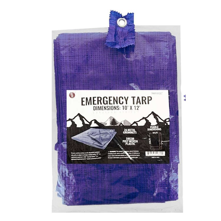 Blue Tarps with Metal Grommets - 10' x 12' 2