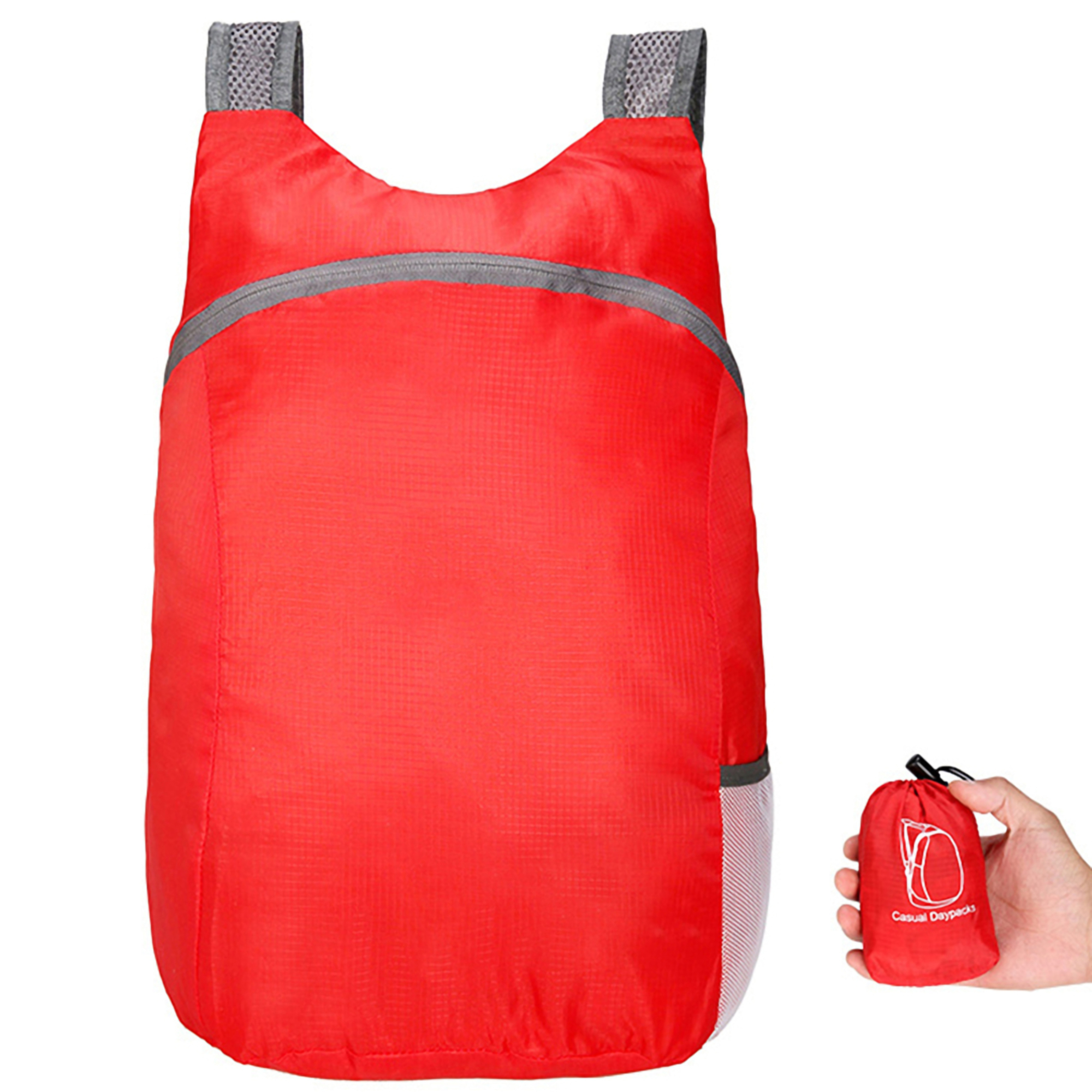 Packable Polyester Backpack with Drawstring Pouch 5