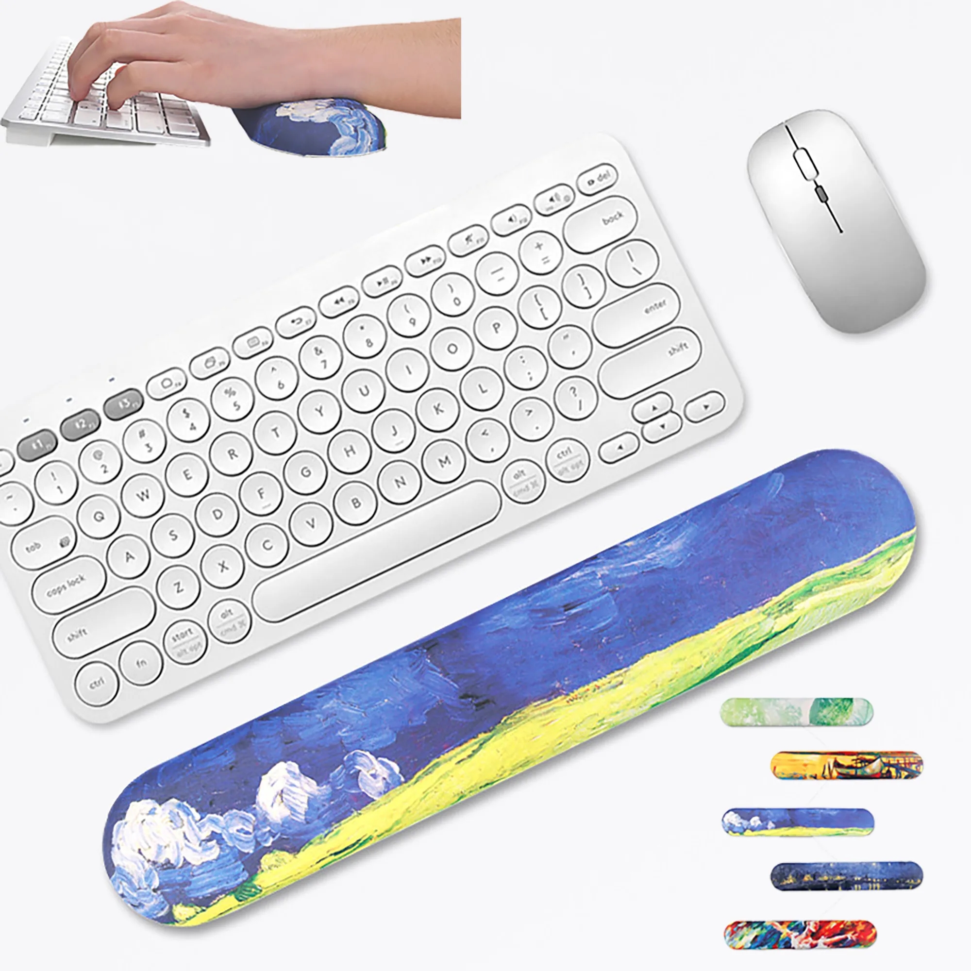 MOQ 50pcs Gel Memory Foam Set Keyboard Wrist Rest Pad 3