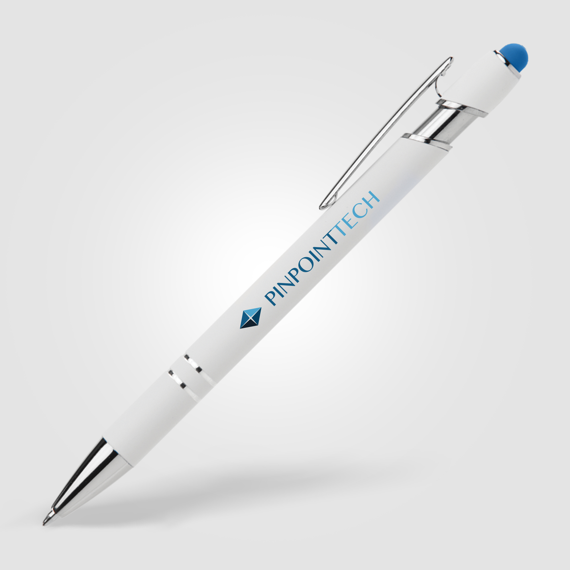 Ellipse Softy White Barrel Metal Pen w/ Stylus 23