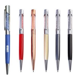 Plated Metal Color Pen With Crystal 3