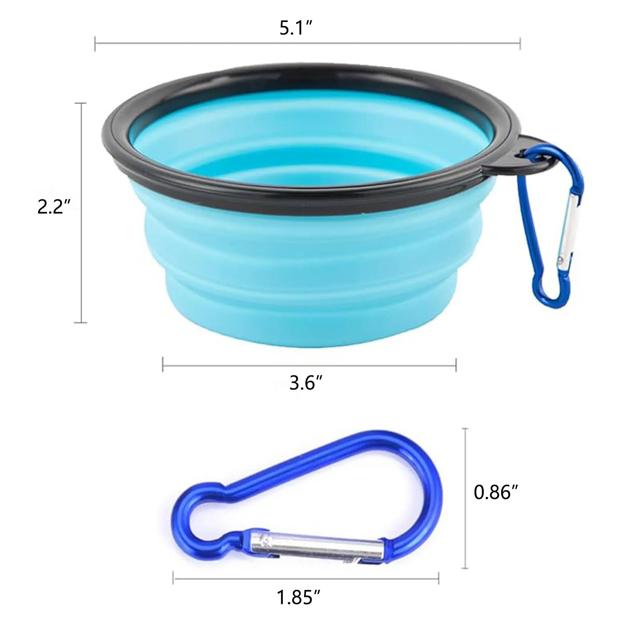 Foldable Food Dishes with Carabiner Clip 3