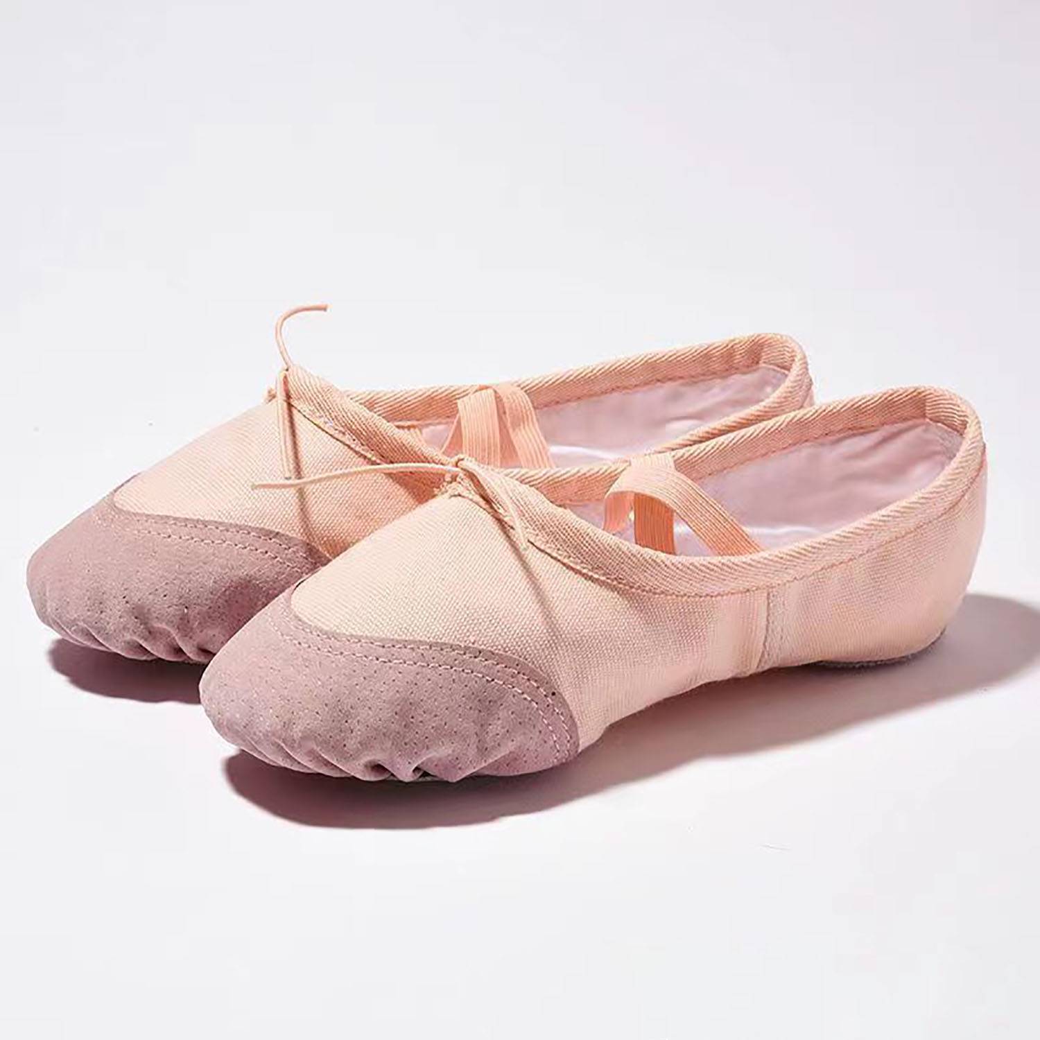 Canvas Ballet Shoes W/ Leather Toe 6