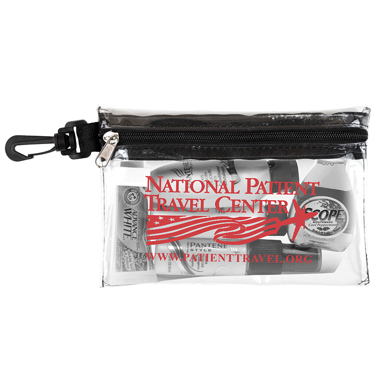 7-1/2" W x 5" H - "Milos" Large Zipper Storage Pouch Bag with Plastic Hook 2