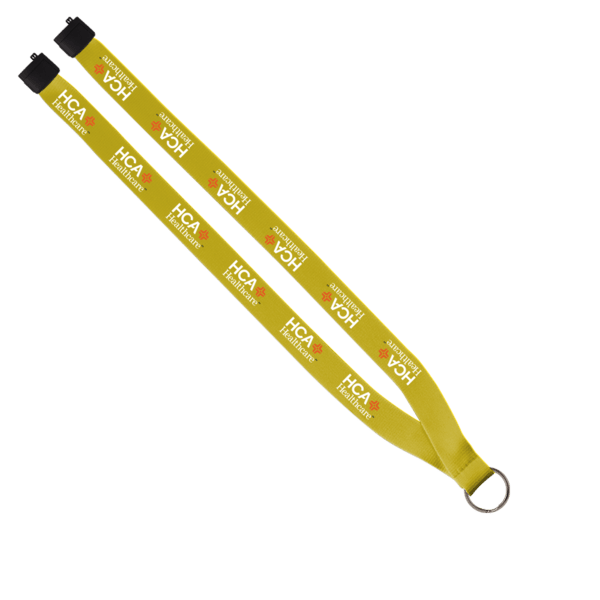 3/4" Polyester Lanyard with Sewn Silver Metal Split-Ring 93