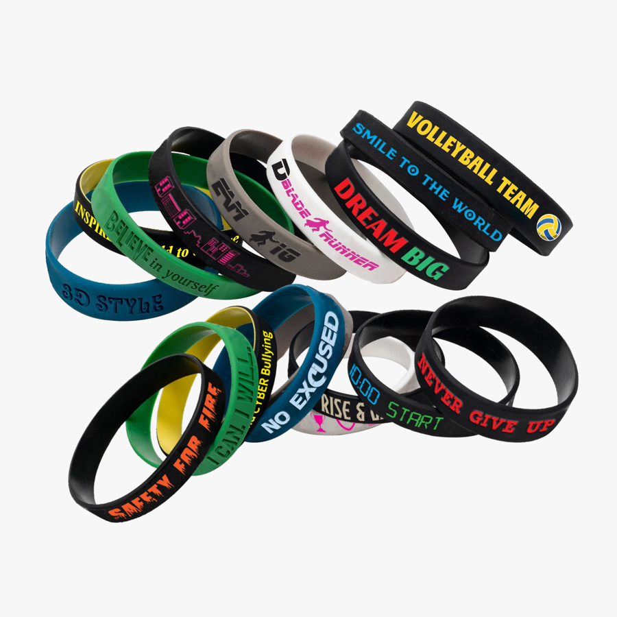 Solid Colored Silicone Wristband - 1/2" band
