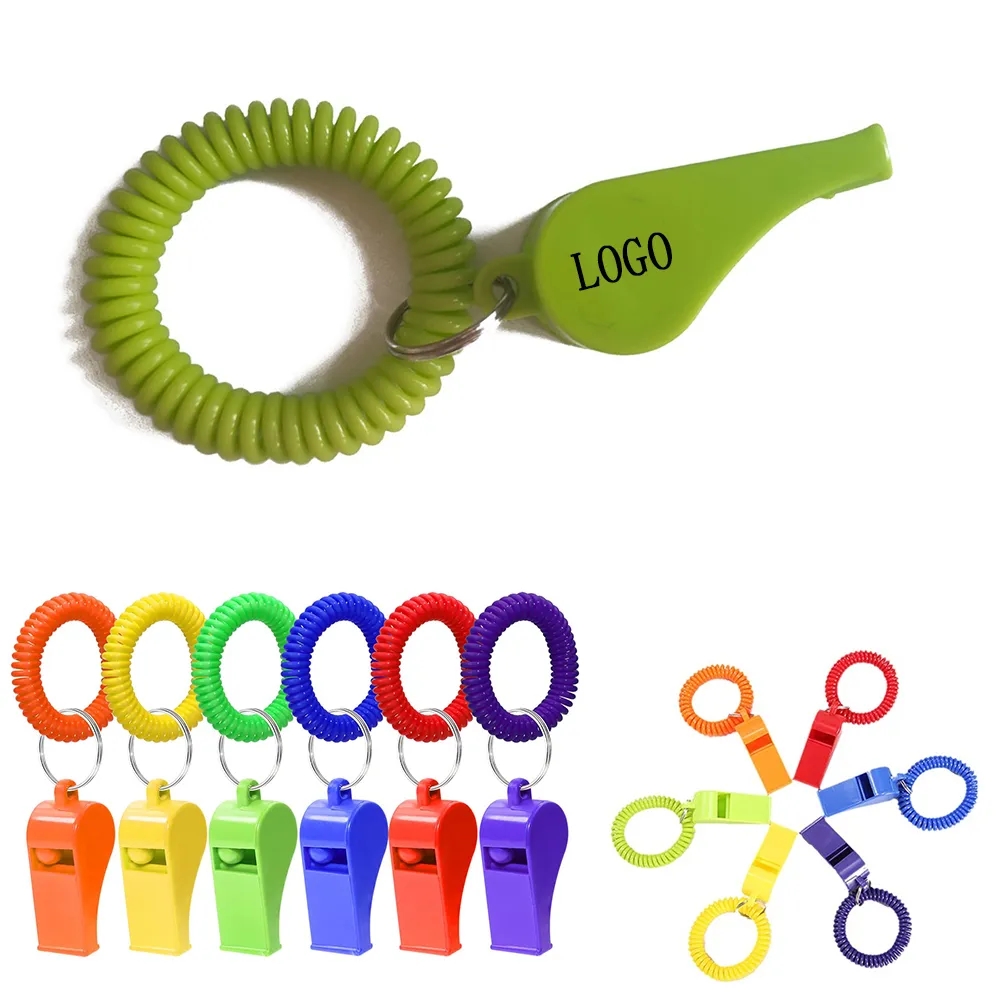 Colorful Coil Whistle Keychain 1