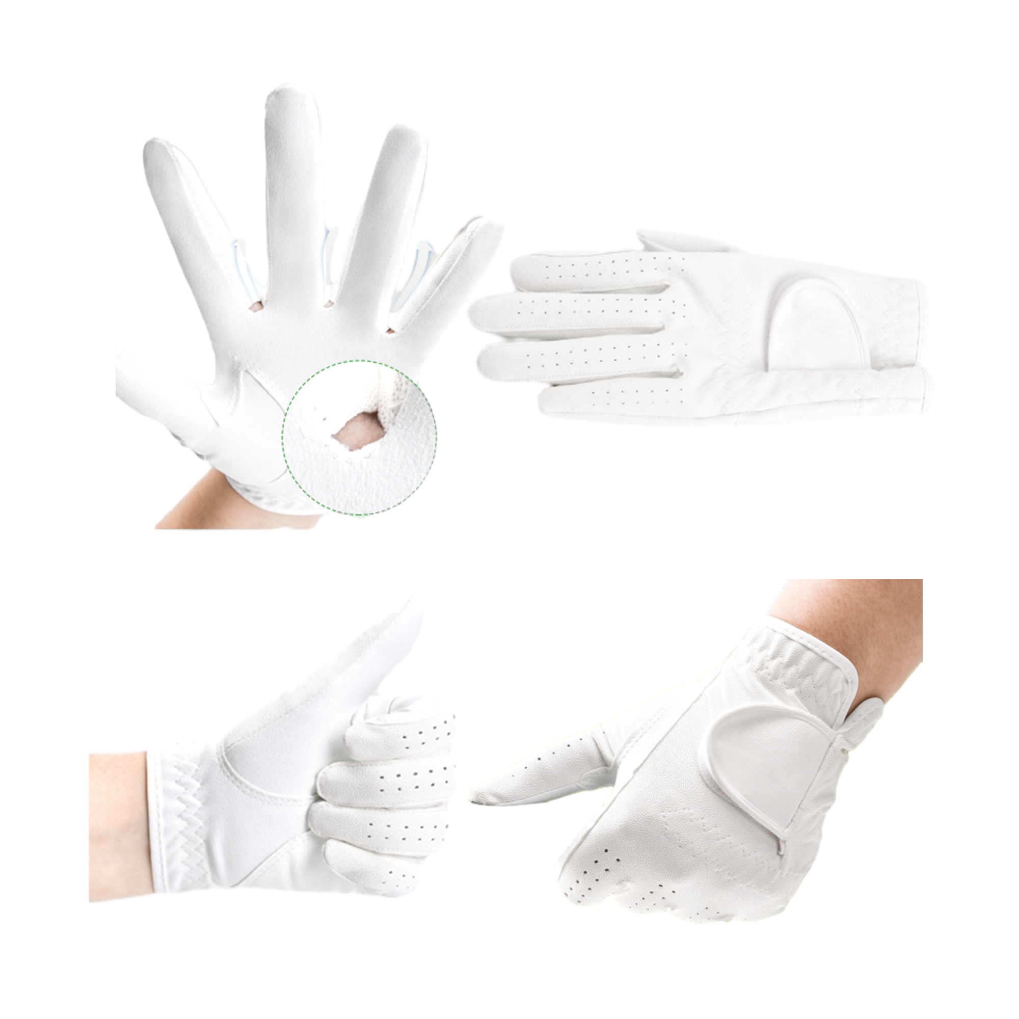 Adjustable Fit Golf Glove With hook and loop Closure 3