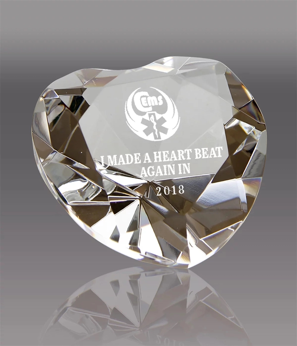 Crystal Heart Shaped Paperweight 2