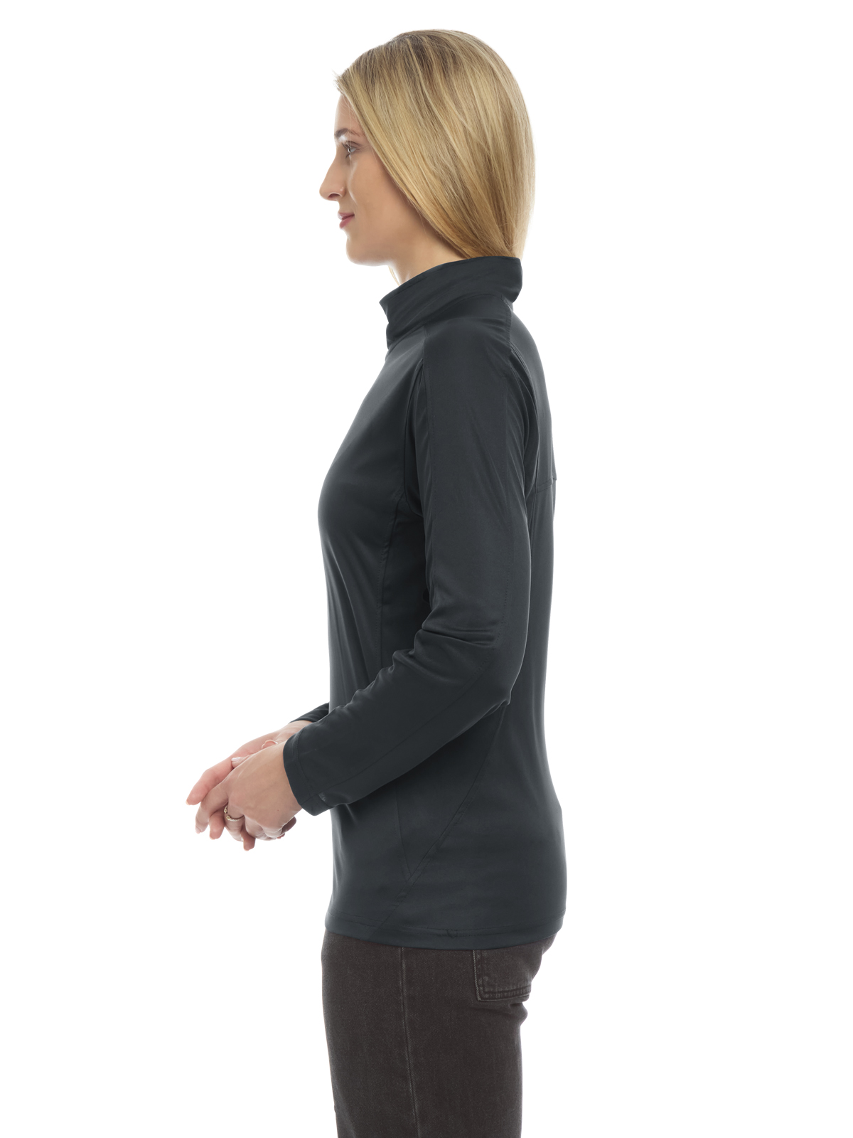 Blue Generation - Women's Pocketless Wicking Long Sleeve Zip Pullover 2