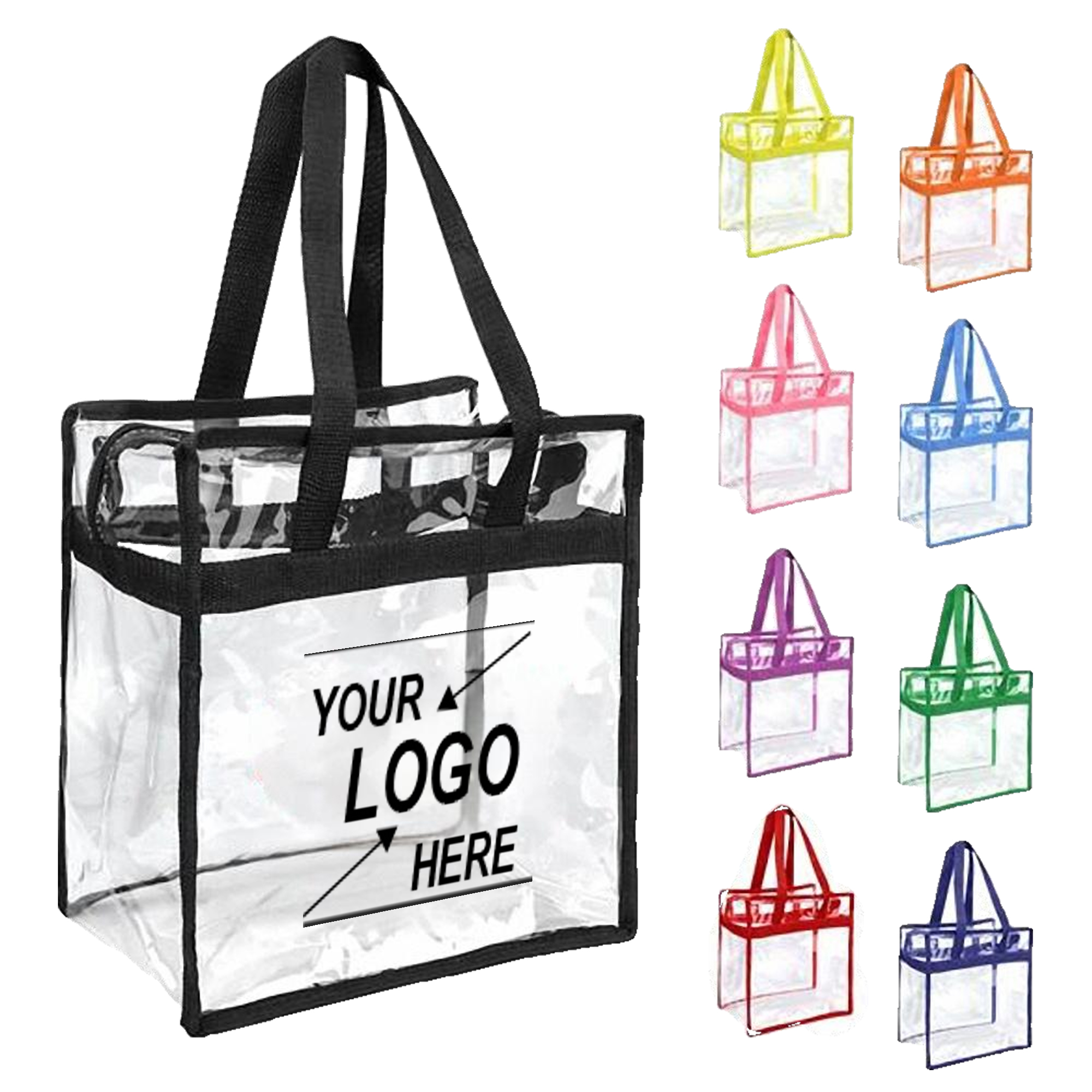 Clear PVC Tote Bag with Colorful Handles 5