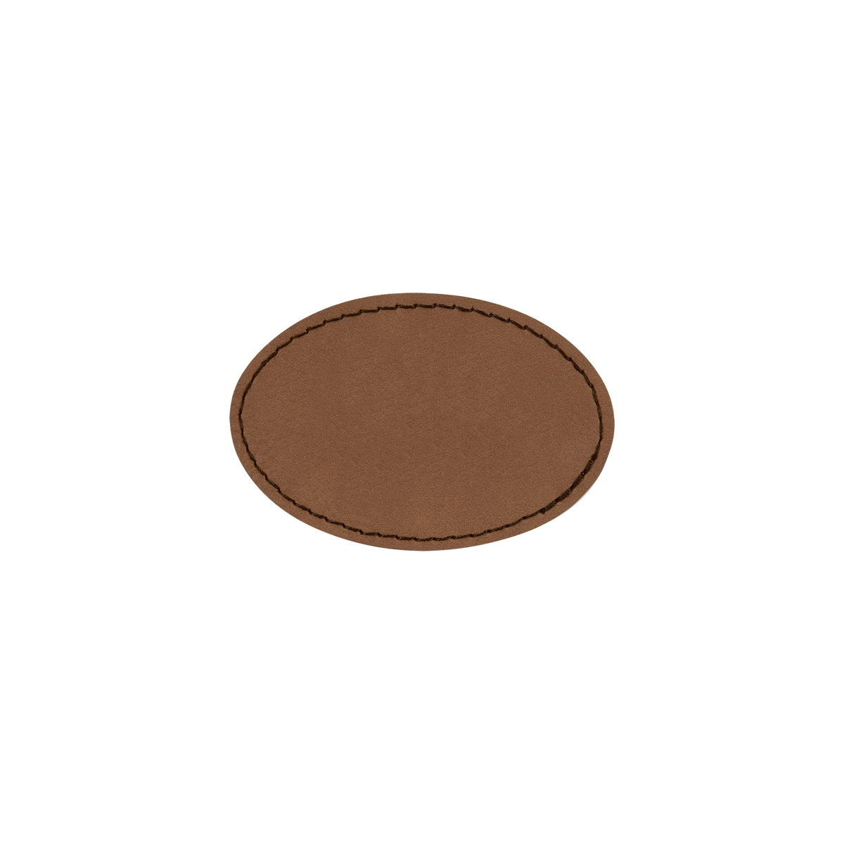 3" x 2" Dark Brown Leatherette Oval Patch with Adhesive 2