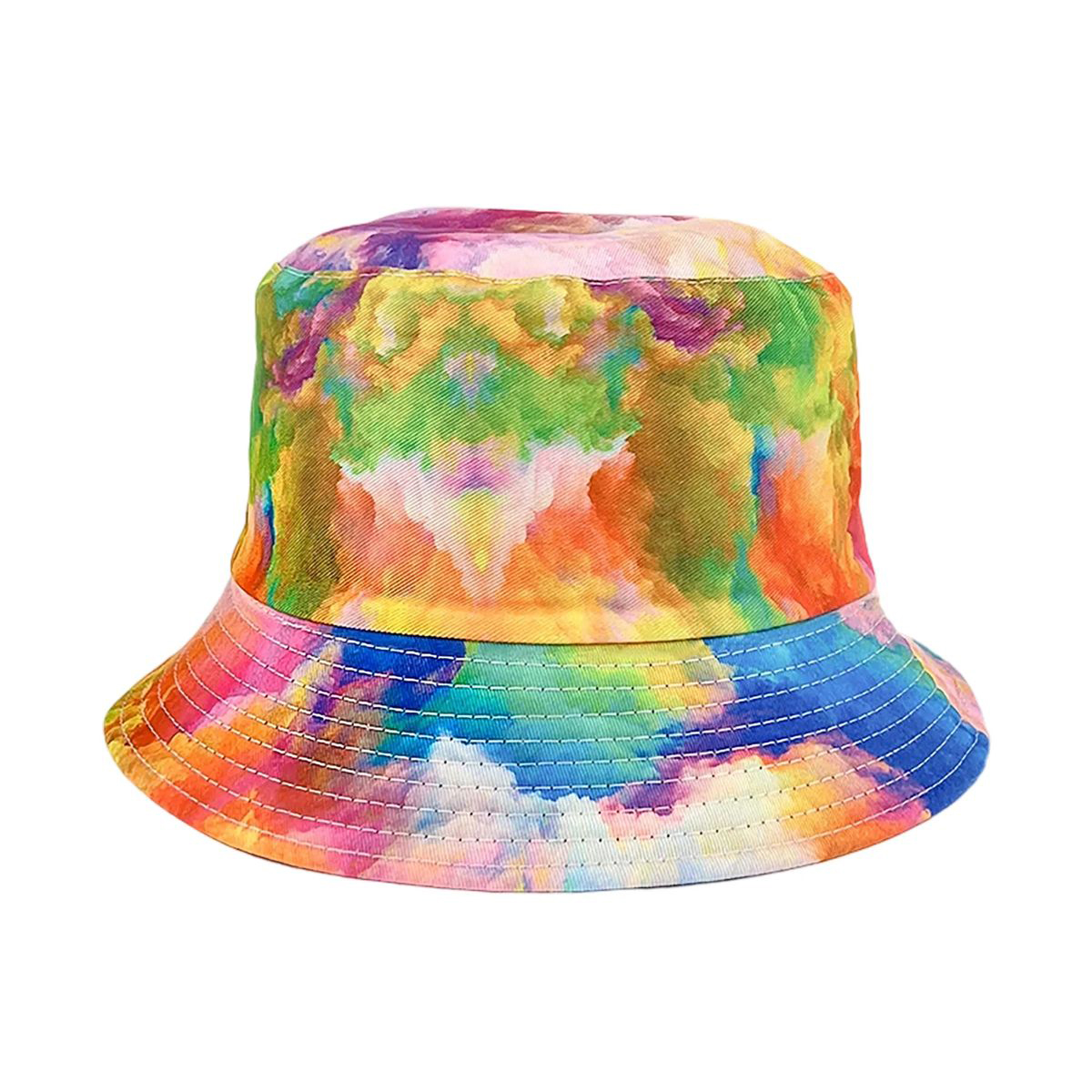 Plastic Tie Dye Hat with Foldable Double Sided Design 19