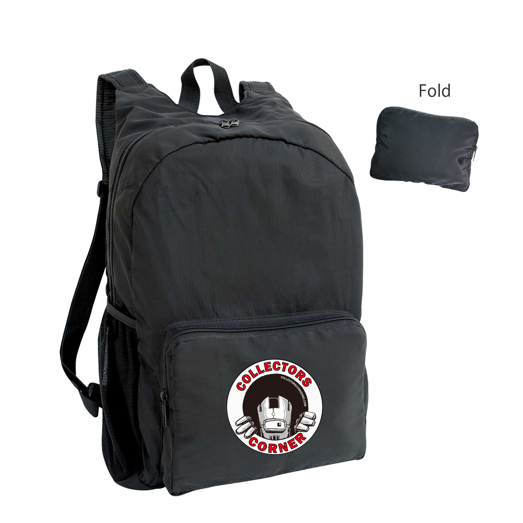 230D Nylon Foldable Lightweight Backpack w/Zippered Front Pocket 2