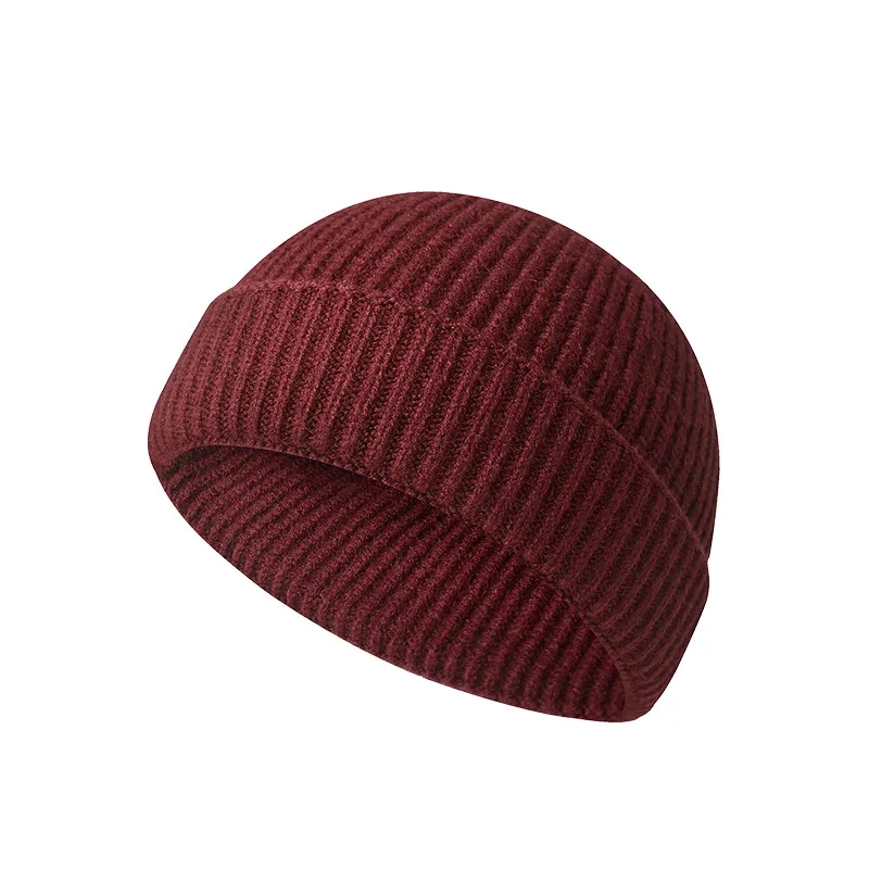 Autumn Winter Short One-Piece Seamless Knitted Sailor Cap 4