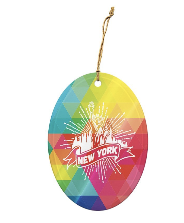 Oval Glass Ornament-Closeout