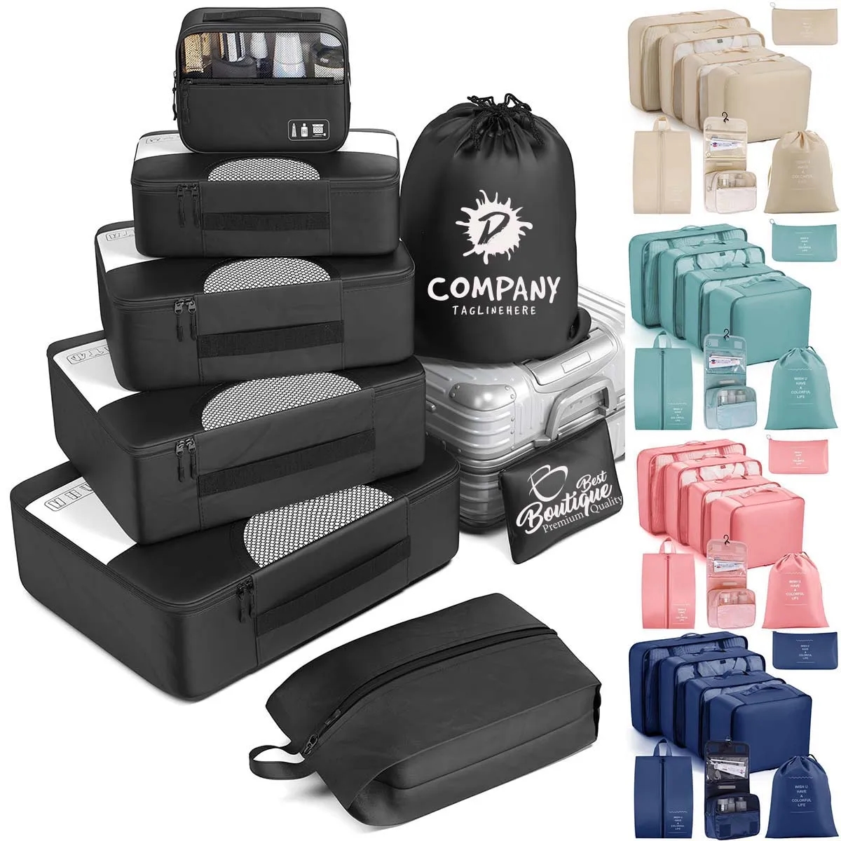 8 Set Multipurpose Water Resistant Travel Bag Organizer 2