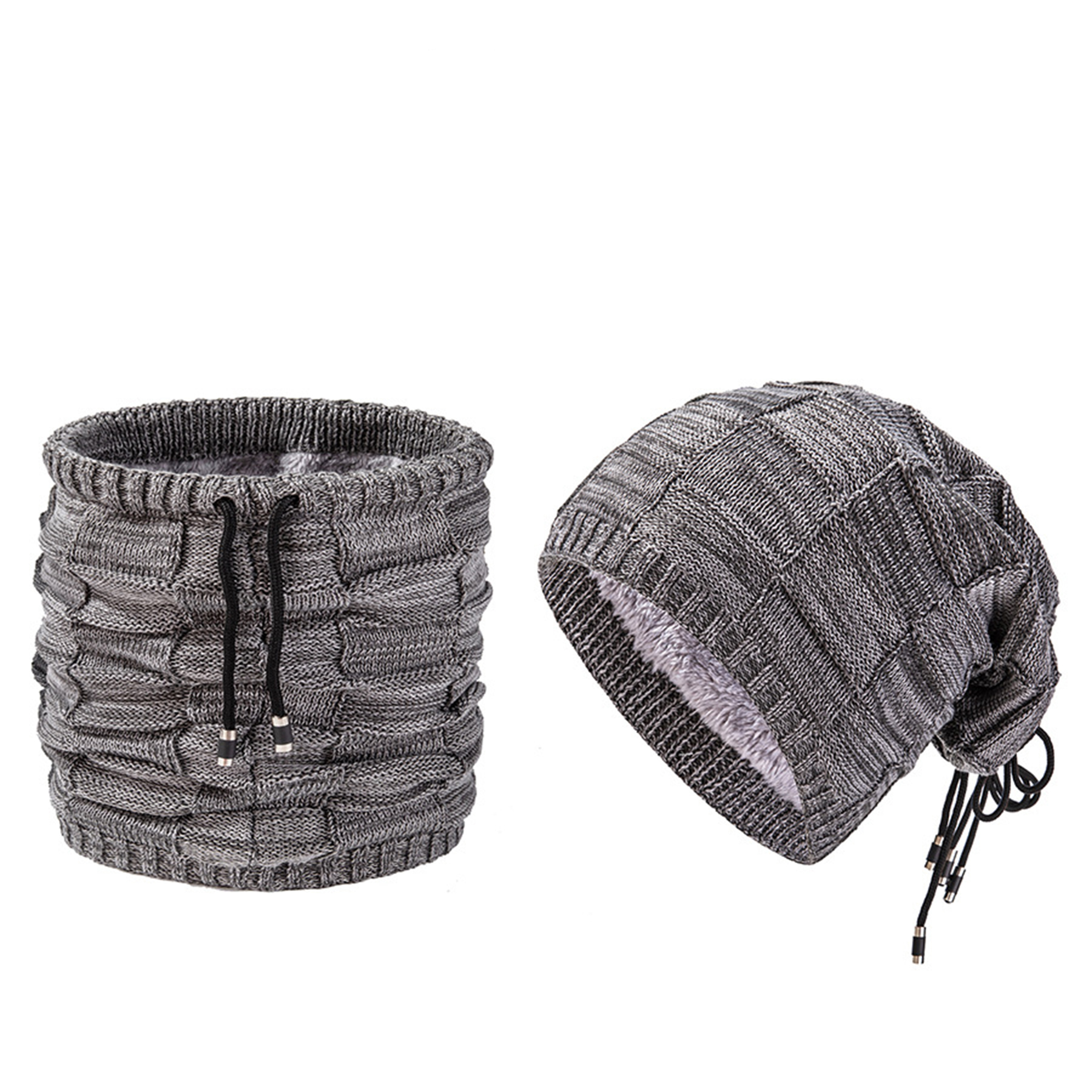 Winter Double use Fleece Neck Warmer Scarf Beanie Hat 4