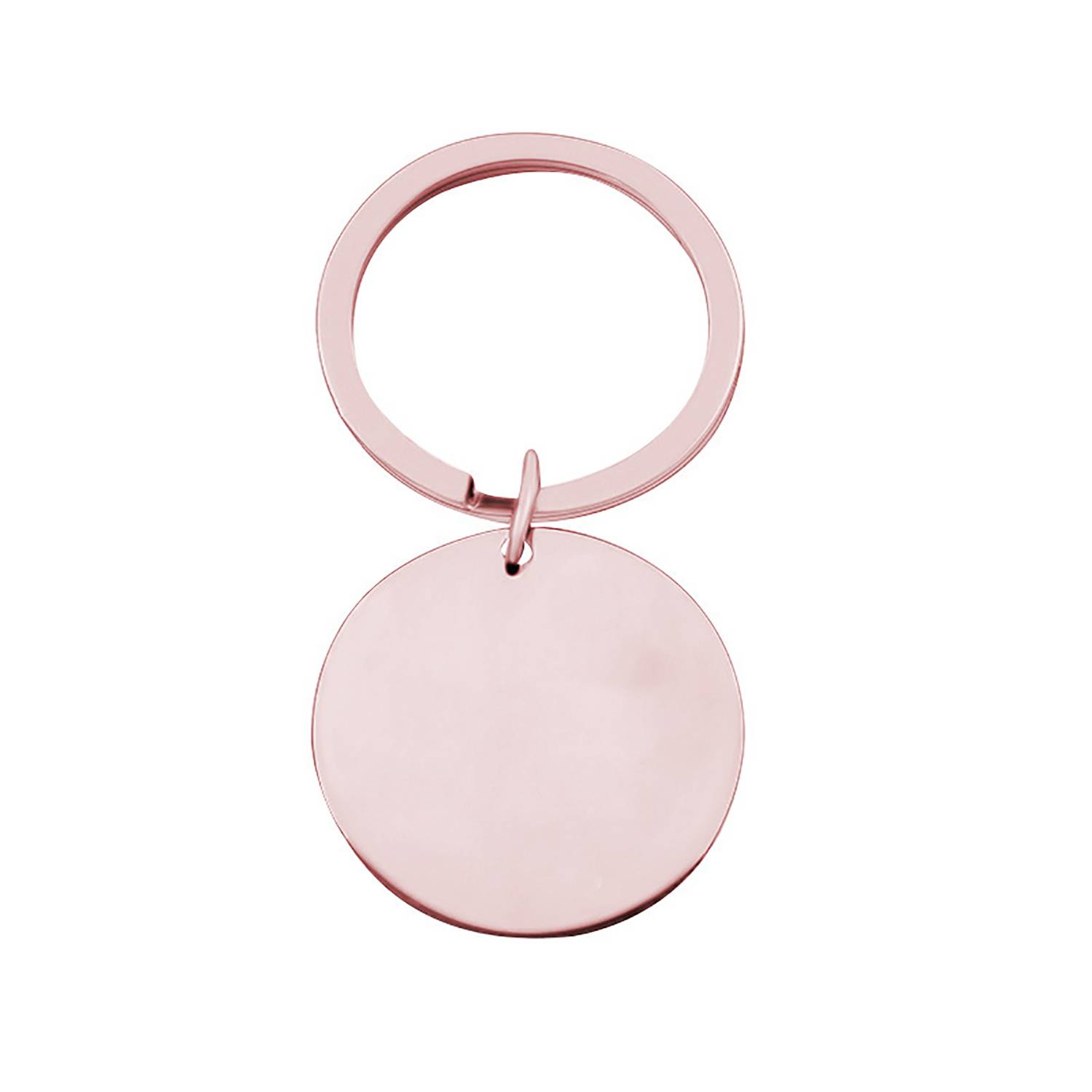 Simple Stainless Steel Round Keychain 6