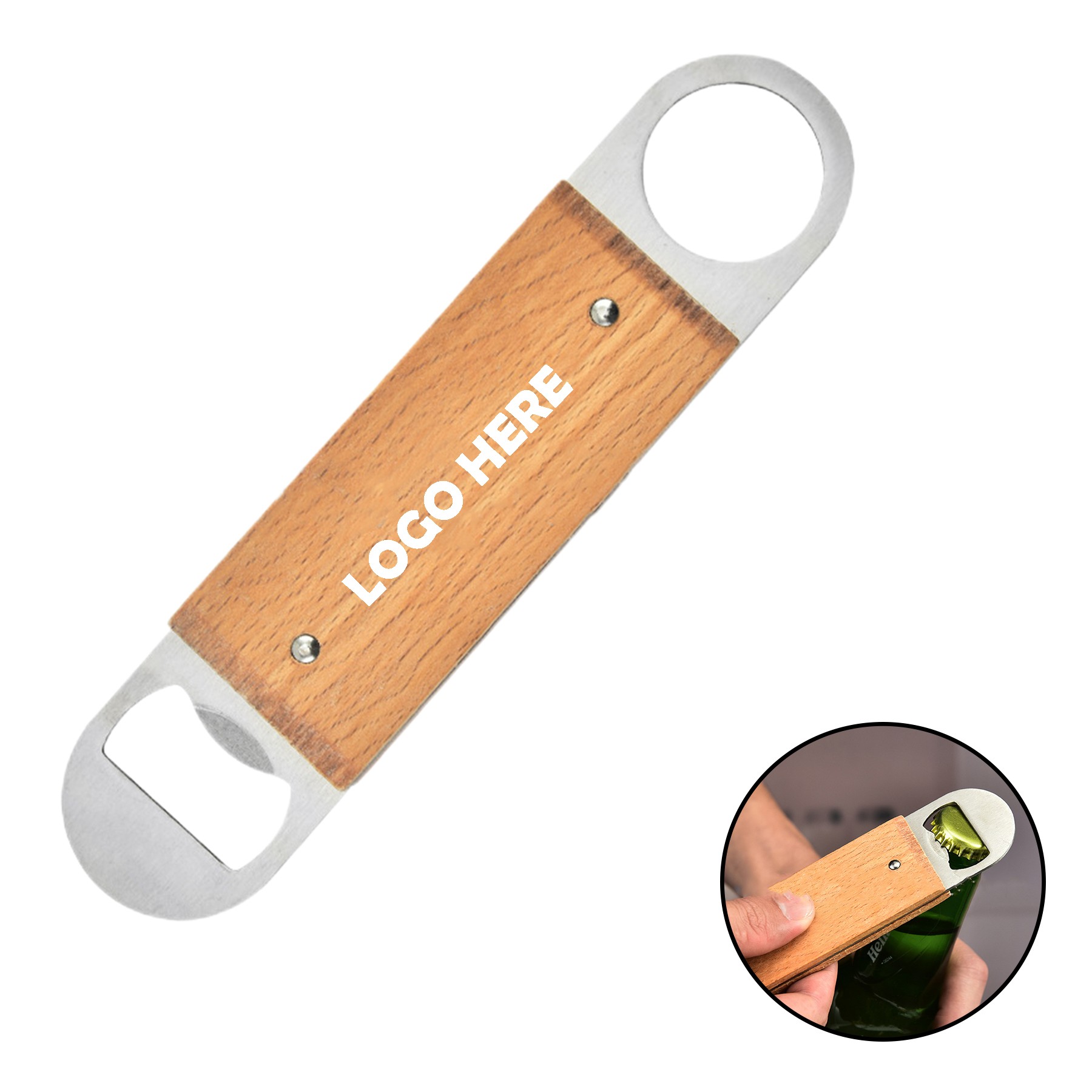 Wooden Stainless Steel Bottle Opener
