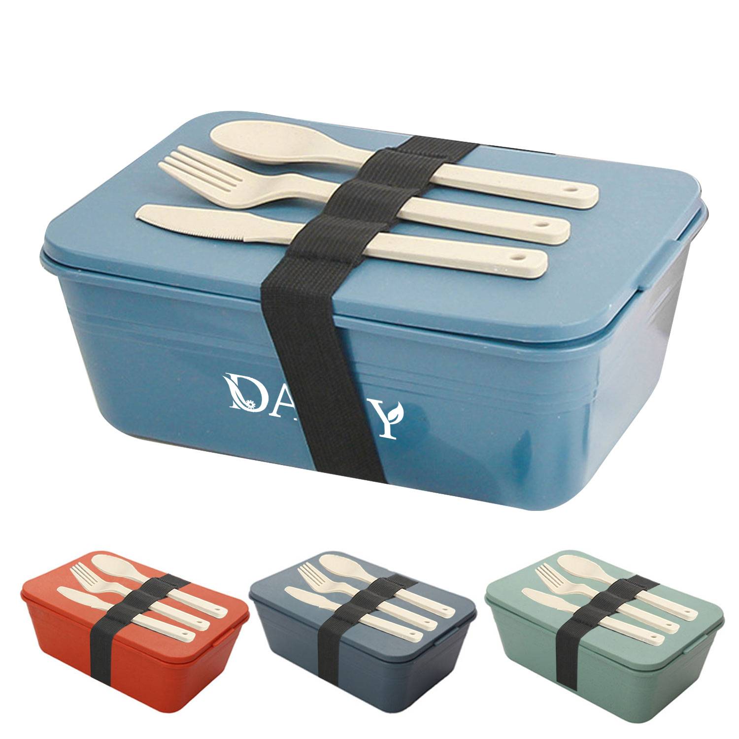 Wheat Straw Lunch Boxes Set W/ Utensils 1