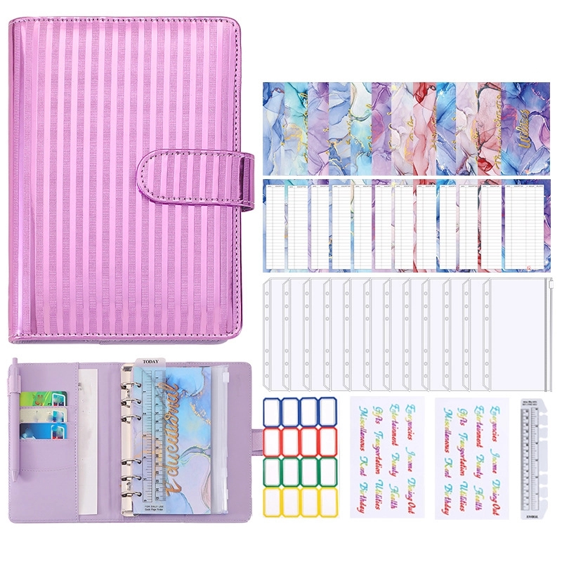 PU Leather A6 Budget Planner Binder Notebook 10