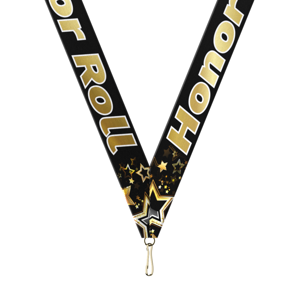 7/8" x 34" Sublimated Honor Roll Neckband w/ Quick Clip