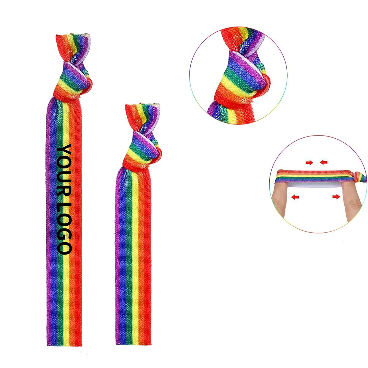 Rainbow Polyester Elastic Wristband for Events 1