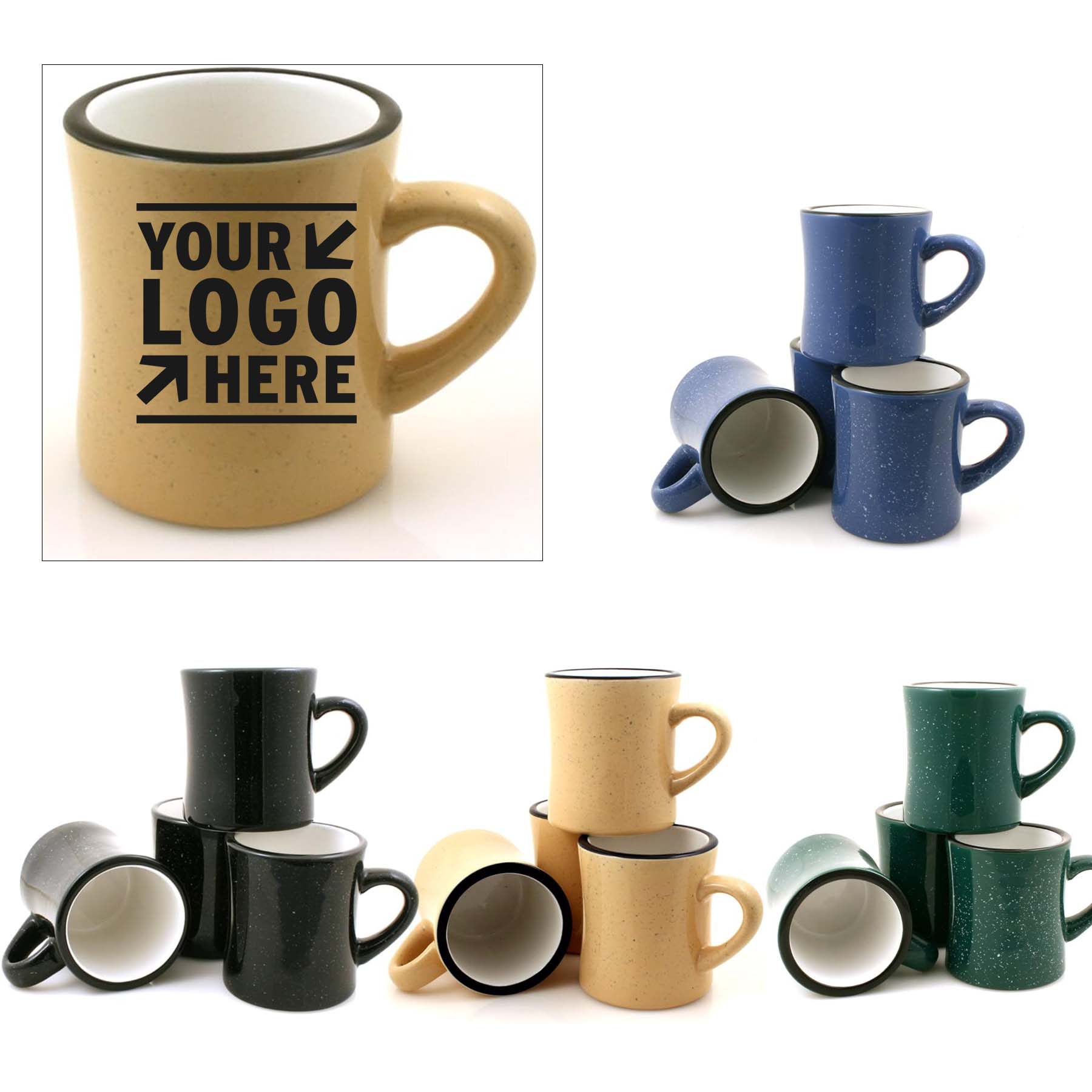 10OZ Ceramic Diner Campfire Mug Portable Camping Office Coffee Cup