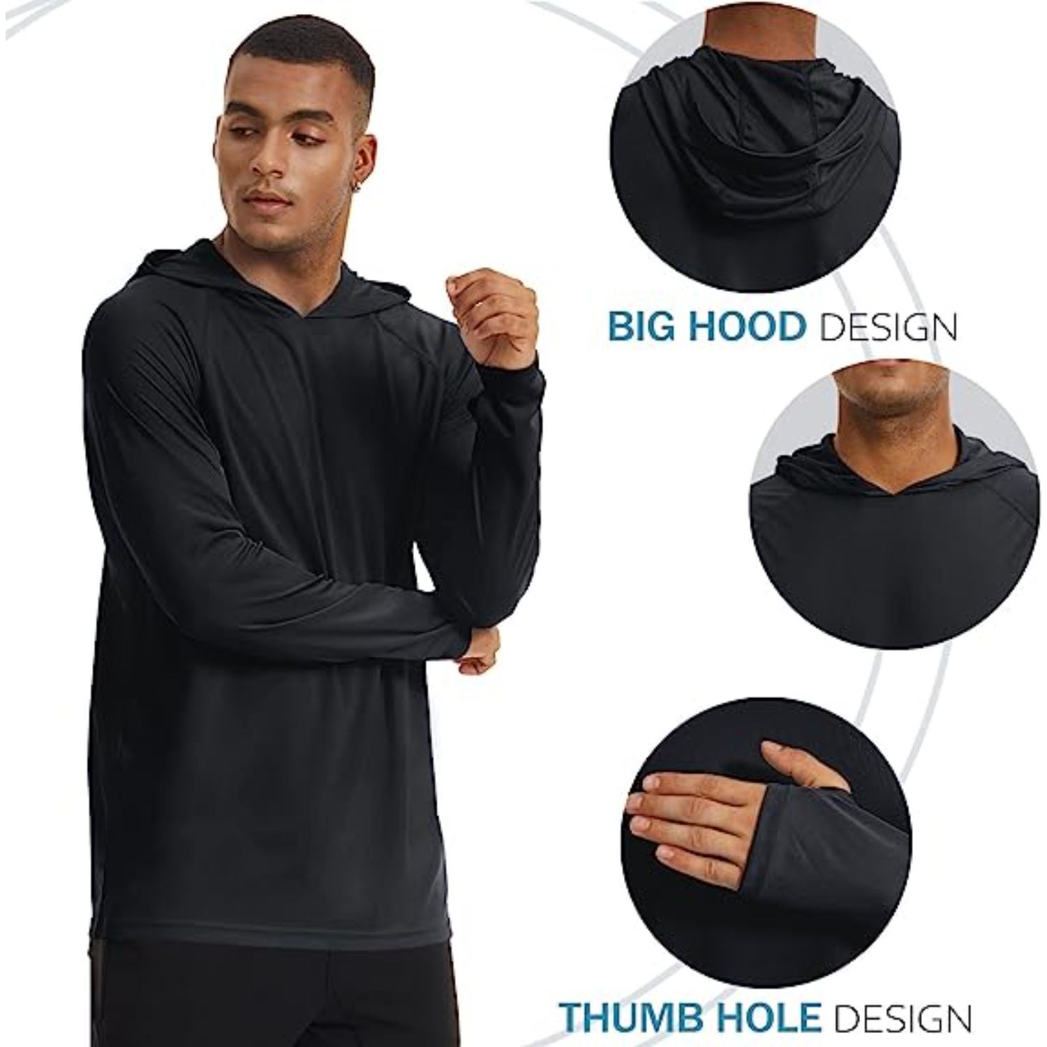 REPREVE® - Men's Recycled Performance Thumbhole Hoodie T-Shirt 4