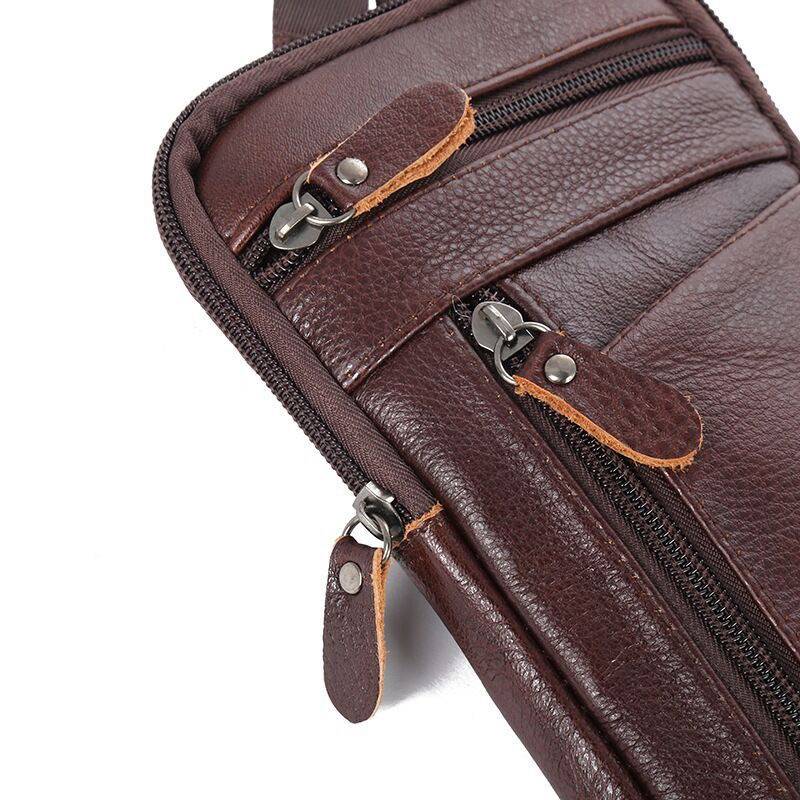 Cowhide Leather Shoulder Crossbody Bag Phone Pouch 6