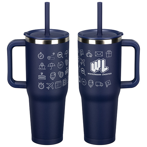 SENSO® Summit 40 oz Insulated Stainless Steel Travel Mug with Press-In Straw Lid 81