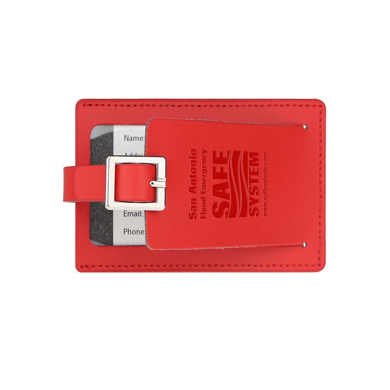 Traveler Bond Leather Luggage Tag - Red
