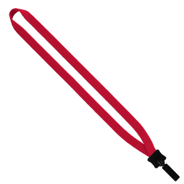 1/2" Smooth Nylon Lanyard with Plastic Clamshell & Bulldog Clip 4