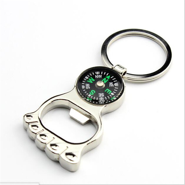 Foot Shape Compass Keychain 2