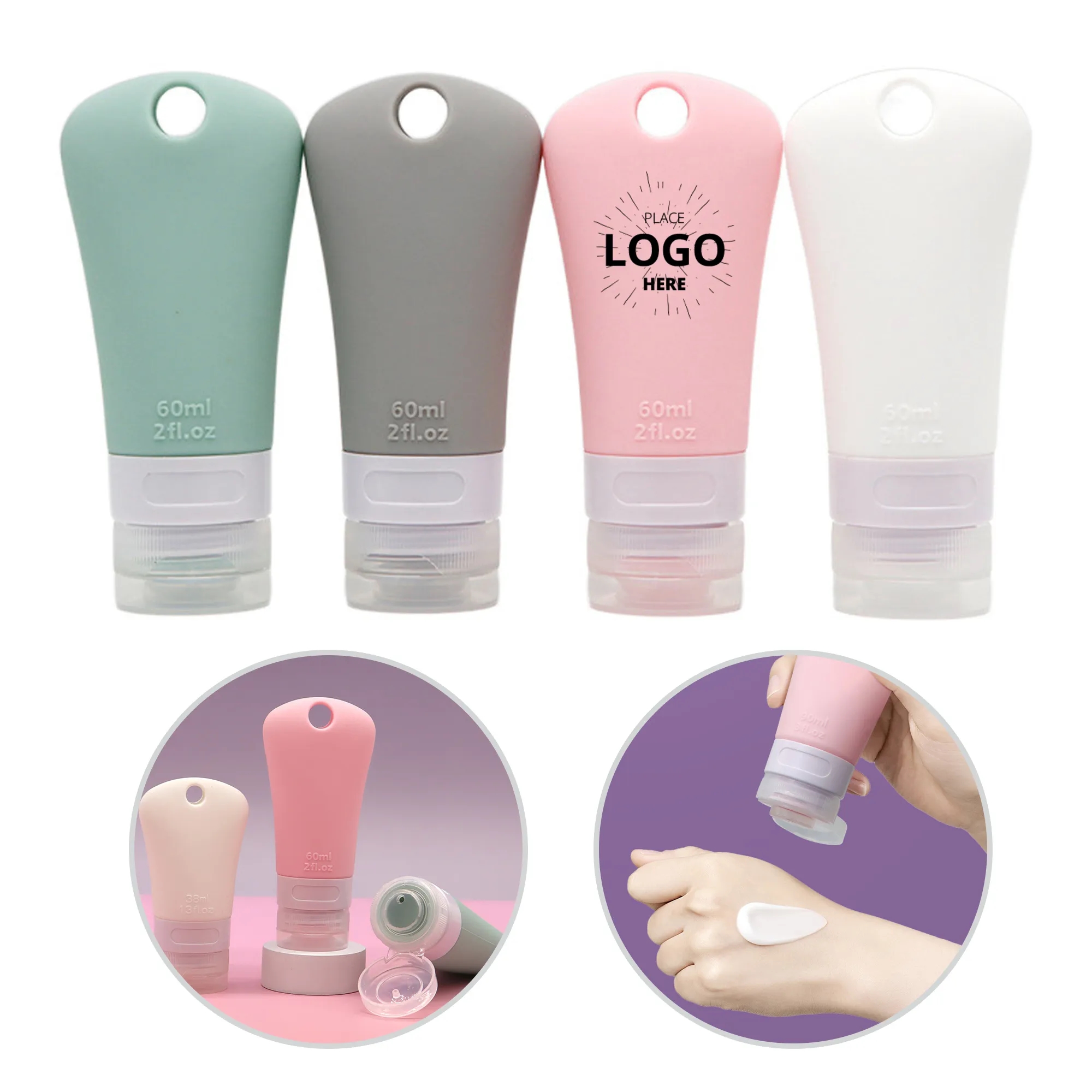 Customizable Portable Silicone Toiletry Travel Bottle 4