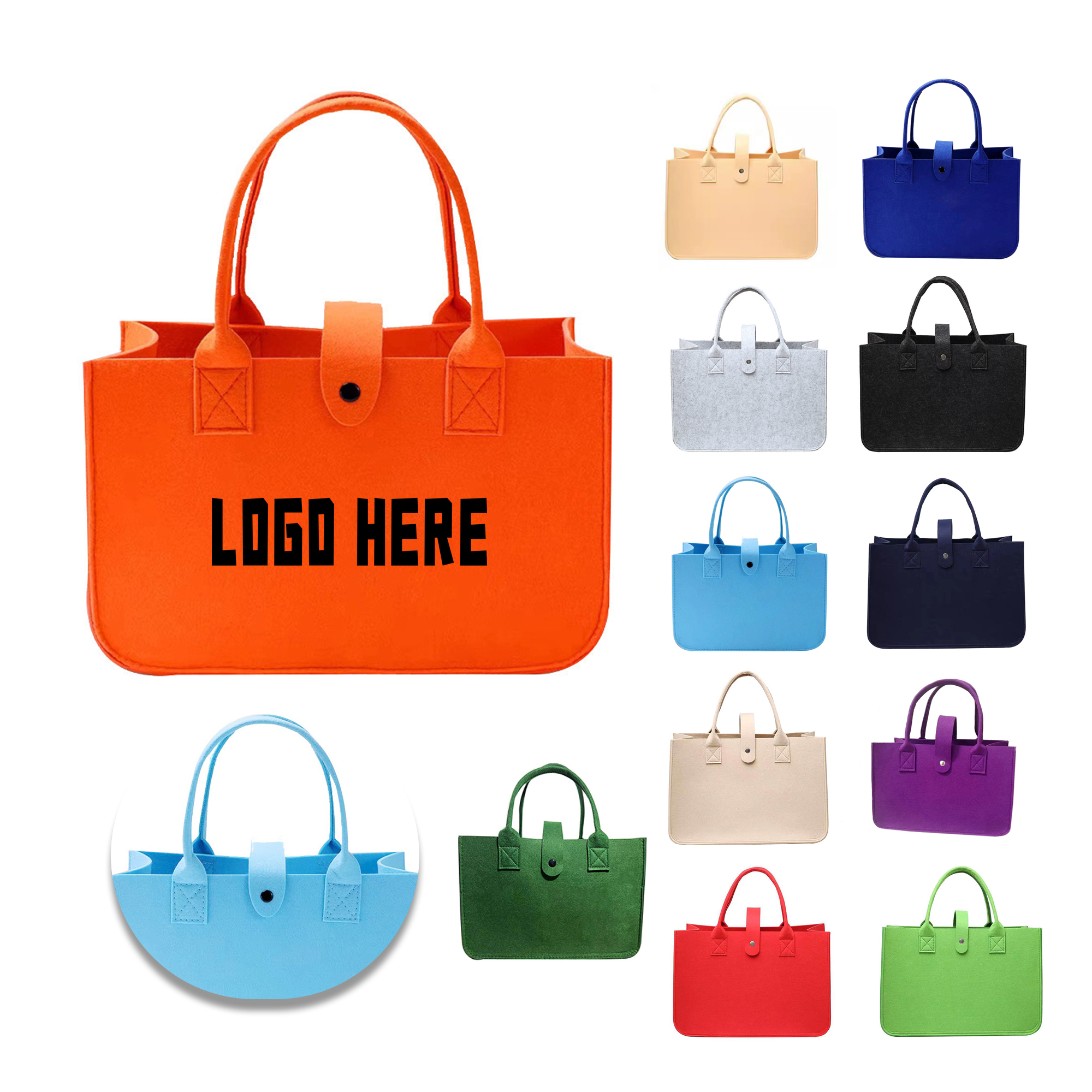 Custom Reusable Durable Large Felt Tote Shopping Bag 5